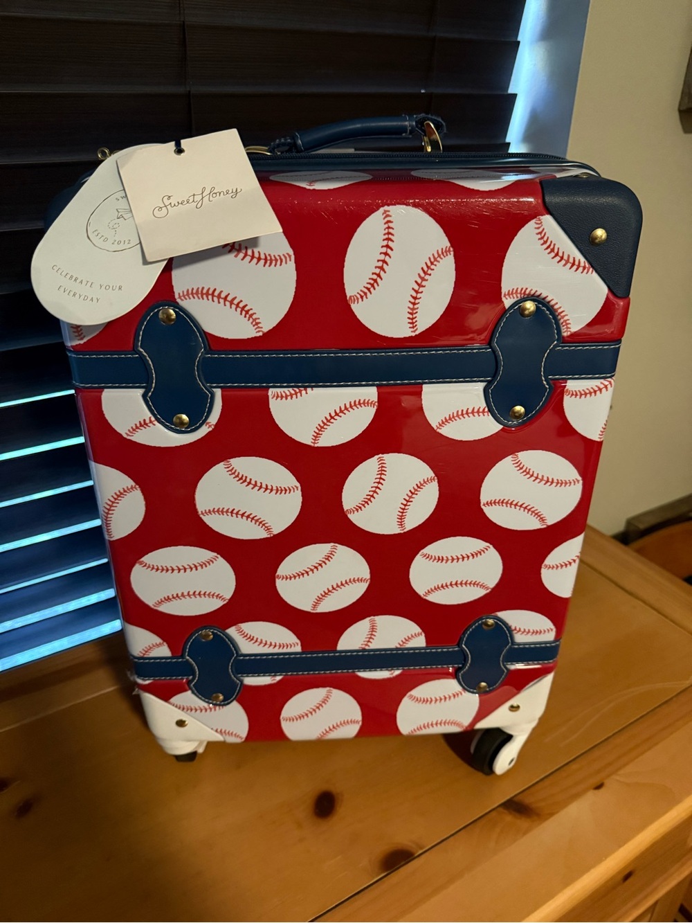 SweetHoney Kids Baseball Print Carry-On Luggage Toddler size!